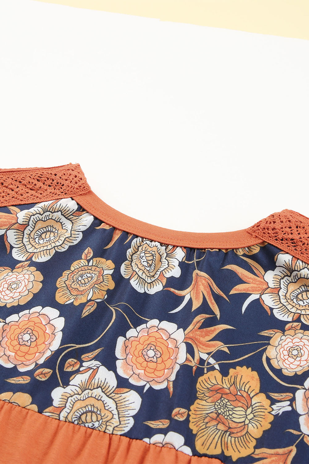 Boho Floral Print Balloon Sleeve Top
