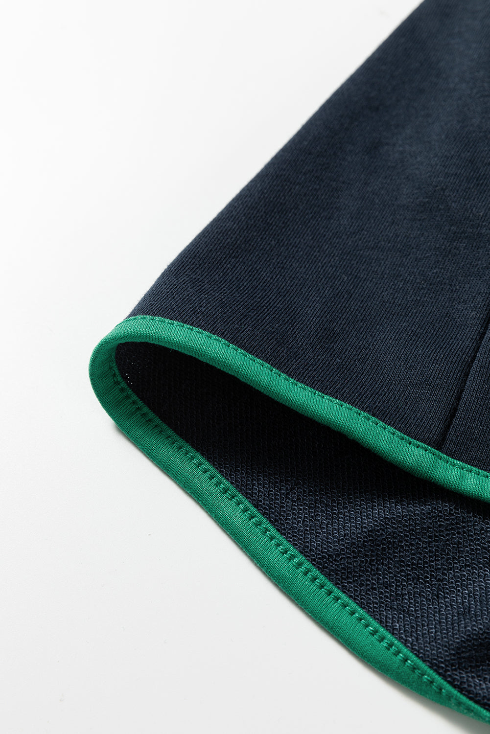 Red Dahlia Color Block Patchwork Half Button Pullover and Shorts 2pcs Outfit