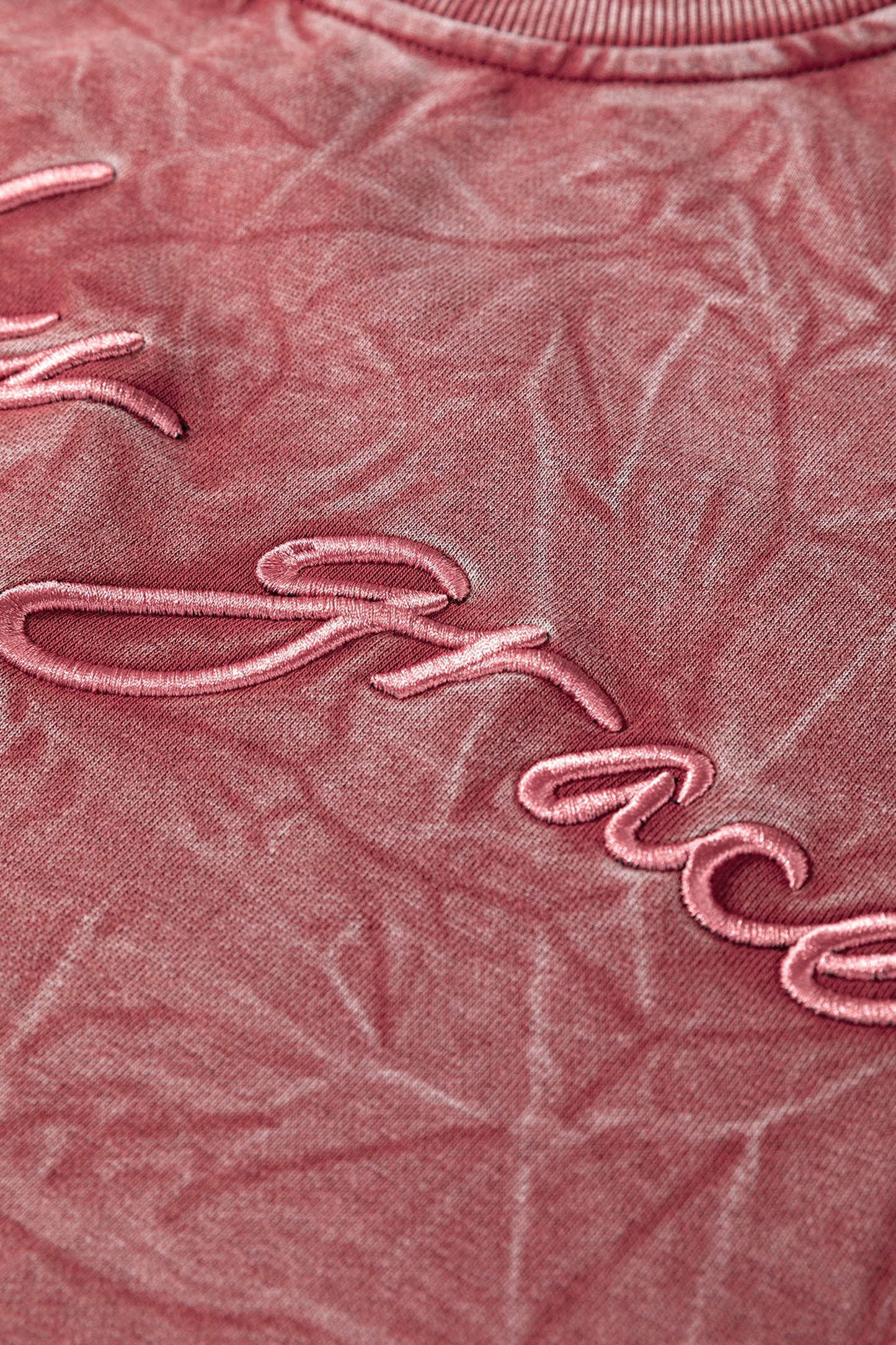 Real Teal saved by grace Letter Embroidery Mineral Wash Loose Sweatshirt