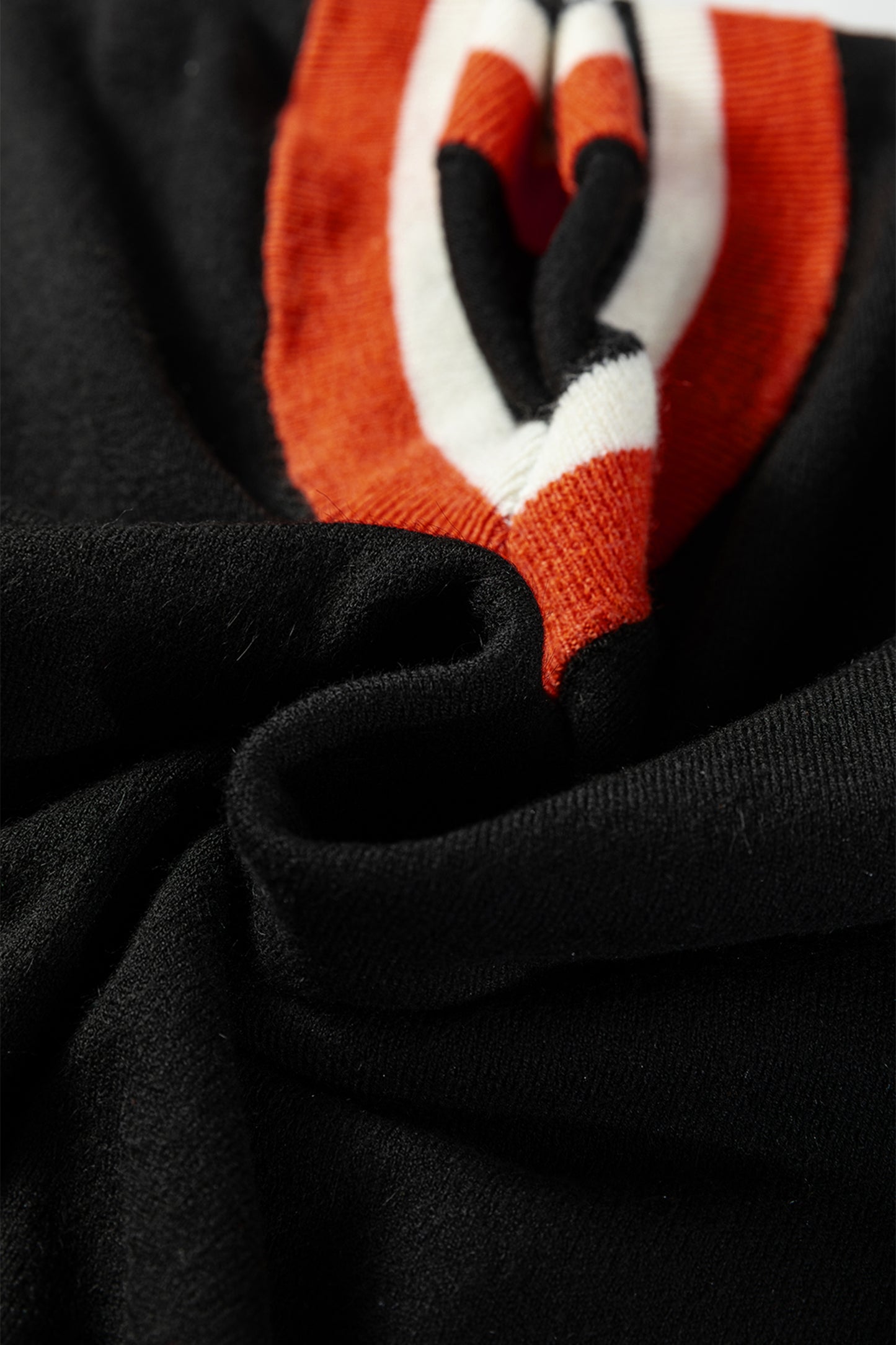 Dark Khaki Contrast Striped Trim V Neck Varsity Sweater