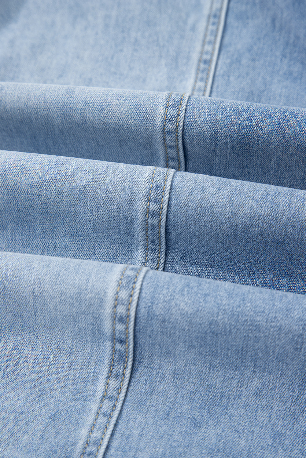 Beau Blue Drawstring Seam Detail Raw Hem Wide Leg Denim Pants