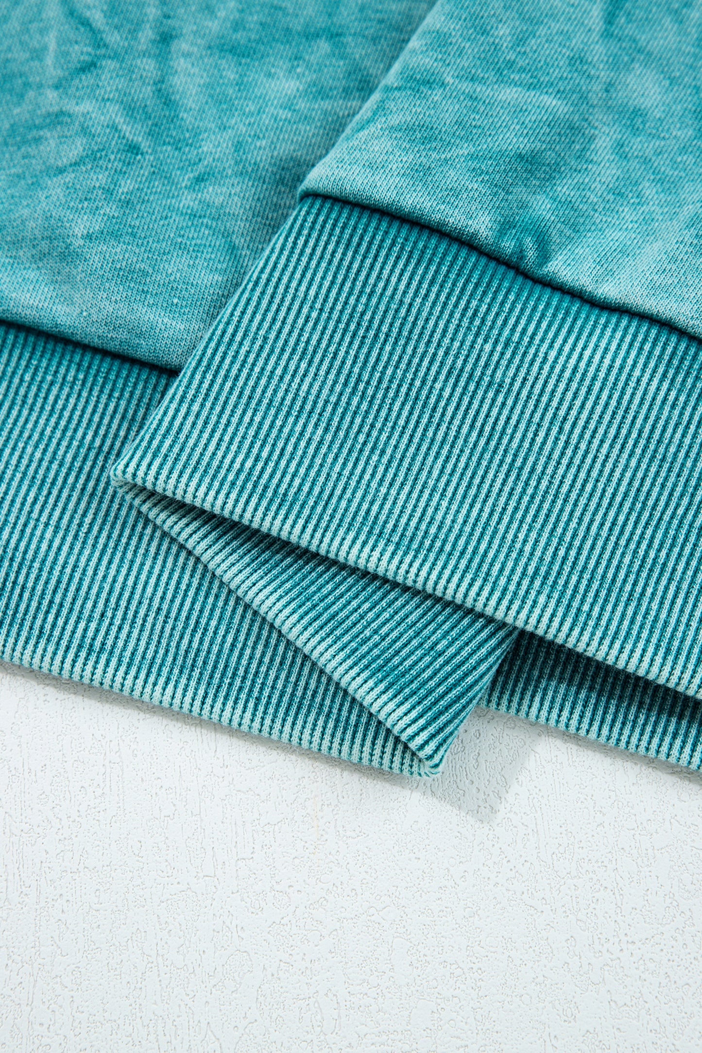 Real Teal saved by grace Letter Embroidery Mineral Wash Loose Sweatshirt