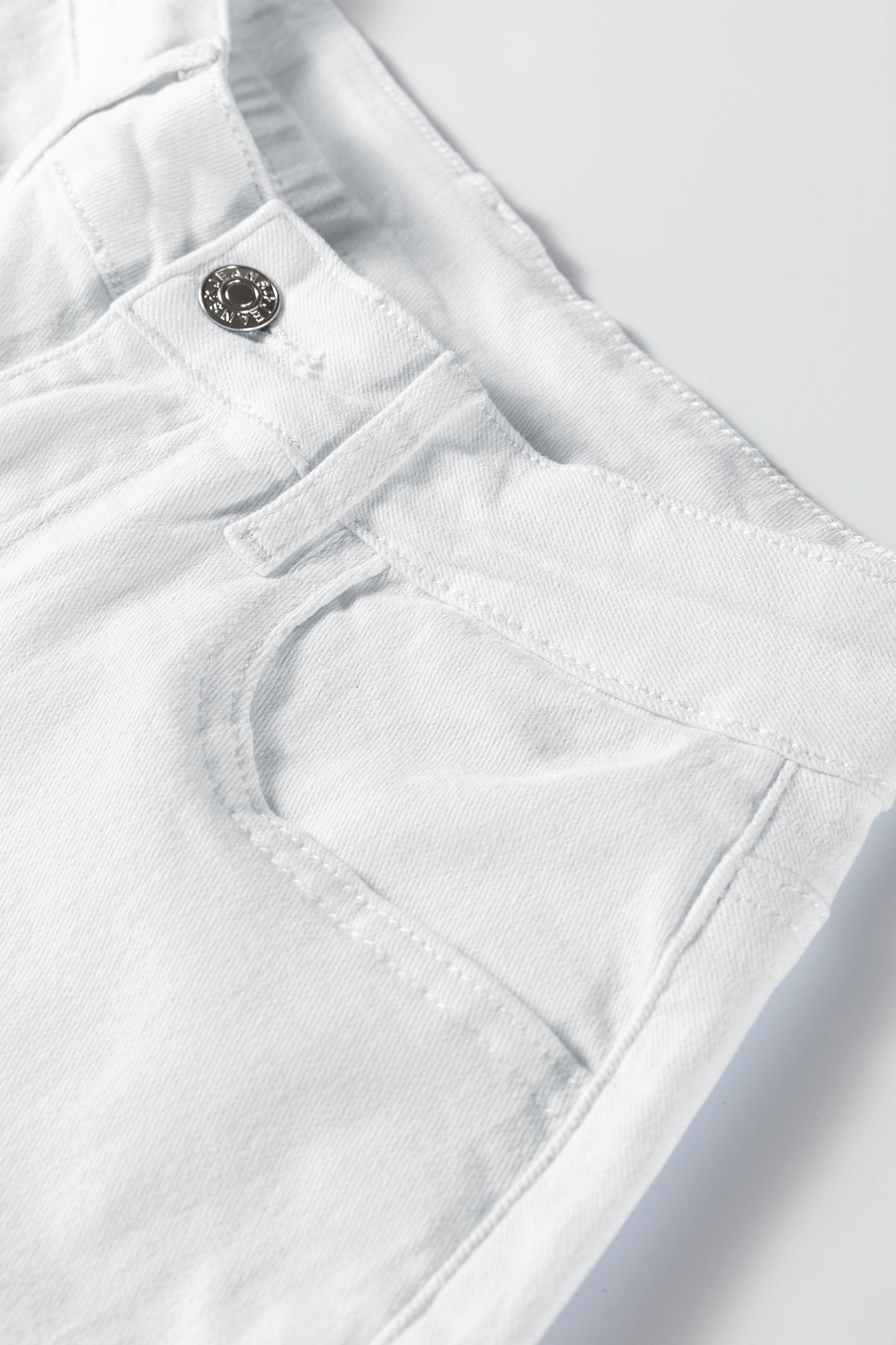 White Bow Knot Side Detail Straight Leg Loose Jeans